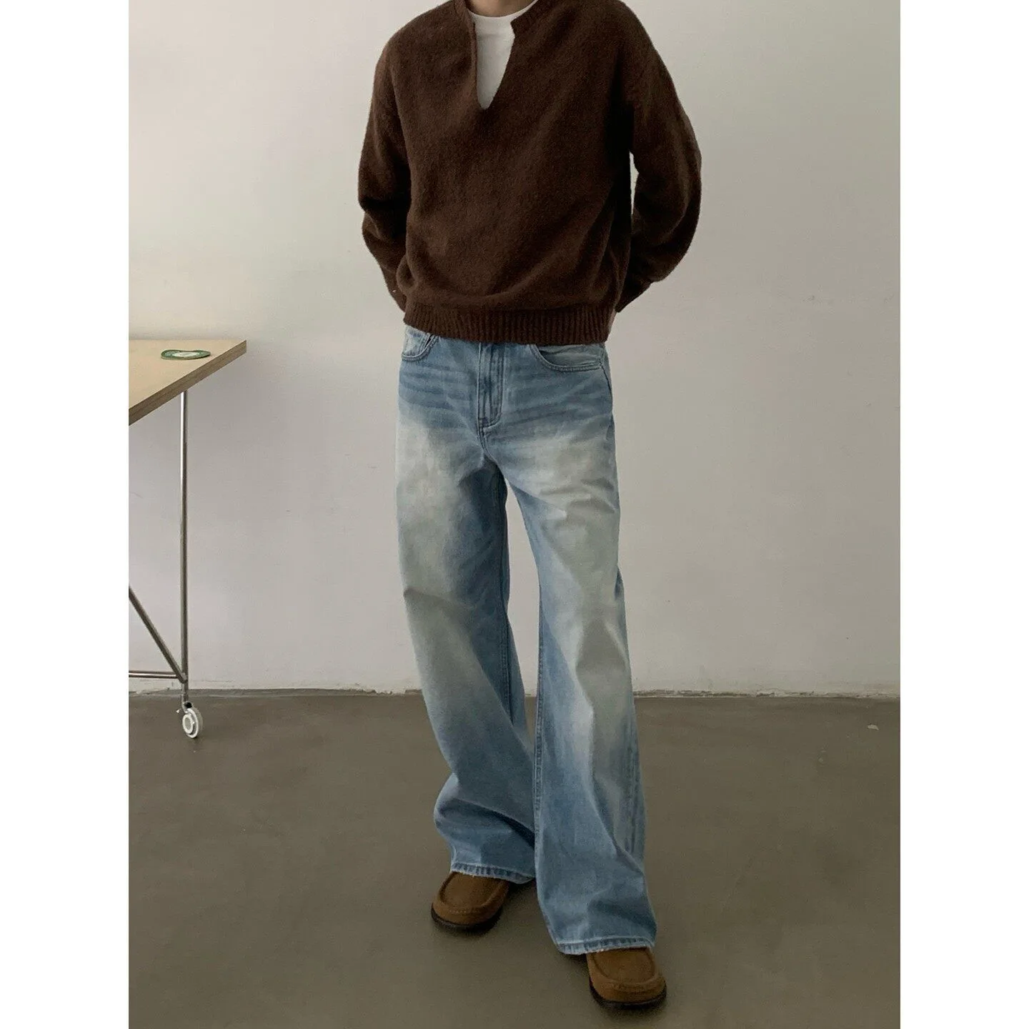 ヒゲ加工 ヴィンテージストレートデニム